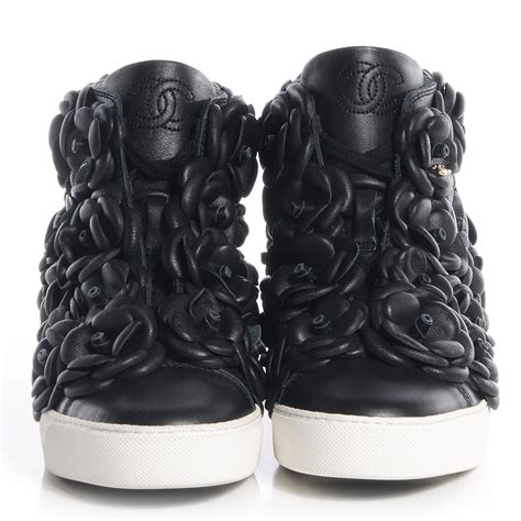 chanel camellia high top sneakers|chanel black and white sneakers.